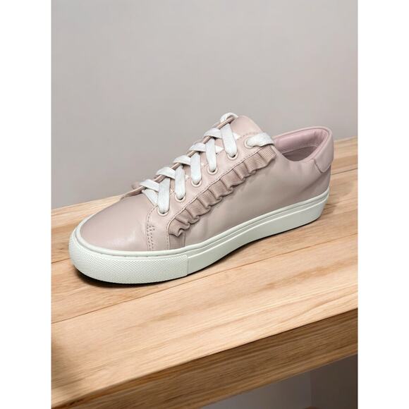 Tory Burch Sport Leather Ruffle Sneaker Size 8M - Picture 1 of 9